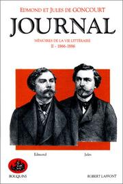 Cover of: Journal des Goncourt, tome 2 by Jules de Goncourt, Edmond de Goncourt