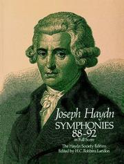 Cover of: Symphonies 88-92 in Full Score: The Haydn Society Edition