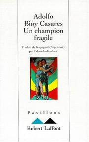 Cover of: Un champion fragile