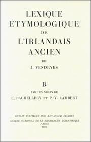 Cover of: Lexique Etymologique De L'Irlandais Ancien De J. Vendryes (Irish Language: Lexicography)