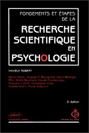 Recherche scientifique en psychologie by M. Robert