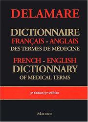 Cover of: English-French Dictionary of Medical Terms by Jean Delamare
