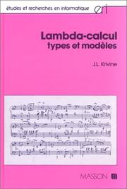 Cover of: Lambda-calcul, types et modèles