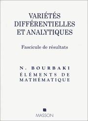Cover of: Varietes different.analytiques