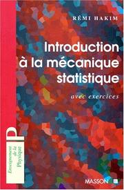 Cover of: Introduction à la mécanique statistique: Avec exercices