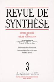 Cover of: Revue de Synthèse, Janvier 1987 : Histoire des idées et théorie de l'évolution