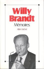 Mémoires by Willy Brandt