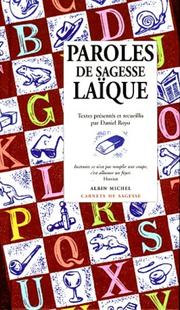 Cover of: Paroles de sagesse laïque