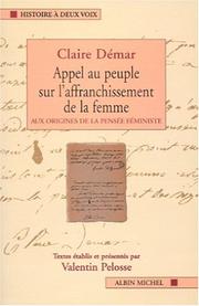 Cover of: Appel d'une femme du peuple by Claire Demar, V. Pelosse