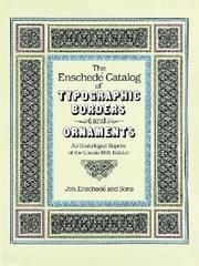 Cover of: The Enschedé catalog of typographic borders and ornaments: an unabridged reprint of the classic 1891 edition