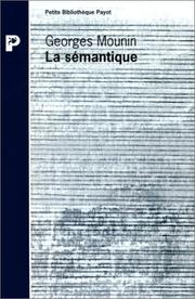 Cover of: La sémantique by Georges Mounin