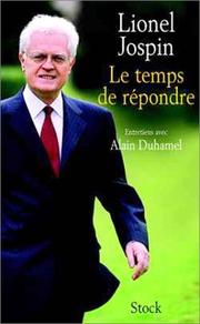 Cover of: Le Temps de répondre