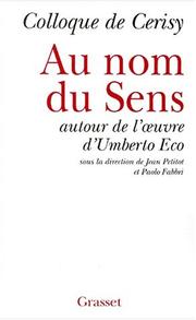 Cover of: Au nom du sens  by 