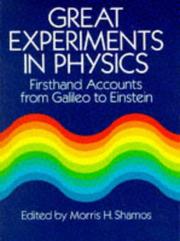 Cover of Great experiments in physics by Morris H. Shamos