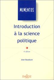 Cover of: Introduction à la science politique by Jean Baudouin