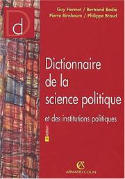 Cover of: Dictionnaire de la science politique et des insti-tutions politiques quatrième editio