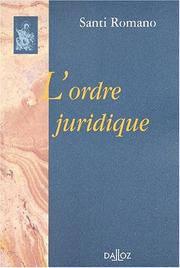 Cover of: L'Ordre juridique by Romano, Romano