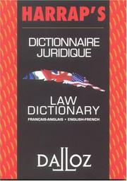 Cover of: Dictionnaire juridique français-anglais / anglais-français : Law Dictionary French-English/English-French (Harrap's - Dalloz)