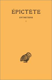 Cover of: Entretiens, tome 1, livre I, 2e édition by Epictetus, J. Souilhé, A. Jagu