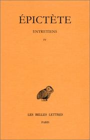 Cover of: Entretiens (Livre IV)