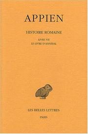 Cover of: Histoire romaine t.3-l7 livre d'annibal by Appien