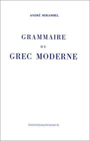 Cover of: Grammaire du grec moderne