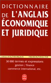 Cover of: Dictionnaire De L'Anglais Economique Et Juridique
