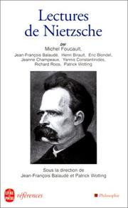 Cover of: Lectures de Nietzsche by 