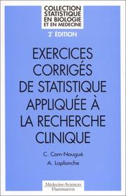 Cover of: Exercices corrigés de statistique appliquée à la recherche clinique