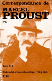 Cover of: Correspondance, tome 19 by Marcel Proust, Philip Kolb