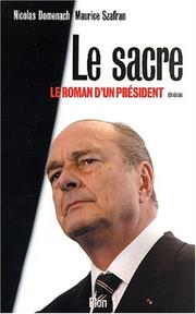 Cover of: Le Sacre by Nicolas Domenach, Maurice Szafran