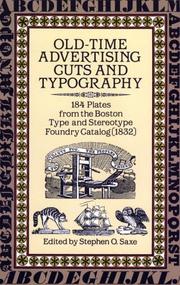 Cover of: Old-time advertising cuts and typography: 184 plates from the Boston Type and Stereotype Foundry catalog (1832)