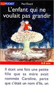 Cover of: L'Enfant qui ne voulait pas grandir