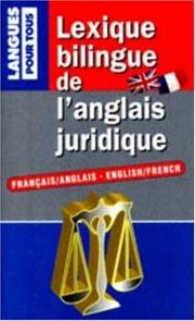 Lexique bilingue de l'anglais juridique by Collectif