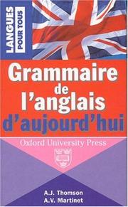 Cover of: Grammaire de l'anglais d'aujourd'hui