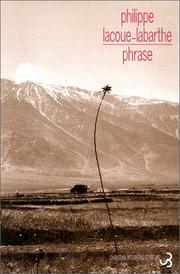 Cover of: Phrase by Philippe Lacoue-Labarthe
