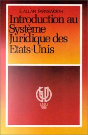 Cover of: Introduction au système juridique des Etats-Unis