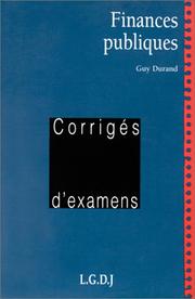 Cover of: Finances publiques