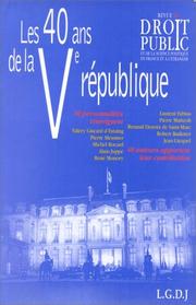 Cover of: Les 40 ans de la cinquième République: Numéro spécial