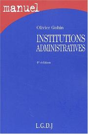 Cover of: Institutions administratives (4e ed.)