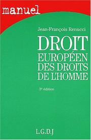 Cover of: Droit europeen des droits de l'homme (2de ed.)