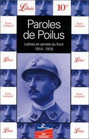 Cover of: Paroles De Poilus 1914-1918 by Poilus