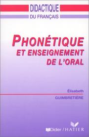Cover of: Phonetique Et Enseignement De L'oral