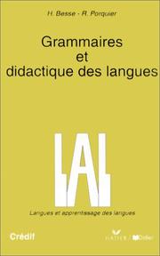 Grammaires et didactique des langues by Besse & Porquier