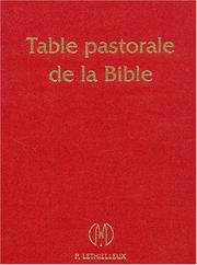 Cover of: Table pastorale de la Bible