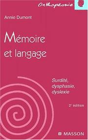 Cover of: Mémoire et langage 2ed by 