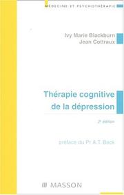 Thérapie cognitive de la depression 2 édition nouvelle présentation by Blackbum
