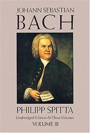 Cover of: Johann Sebastian Bach by Philipp Spitta