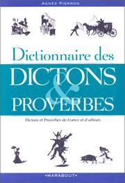 Cover of: Dictionnaire des dictons et proverbes by Agnès Pierron