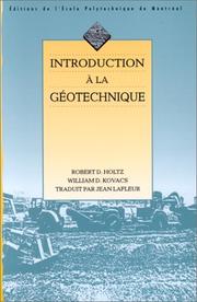 Introduction a la geotechnique by Holtz
